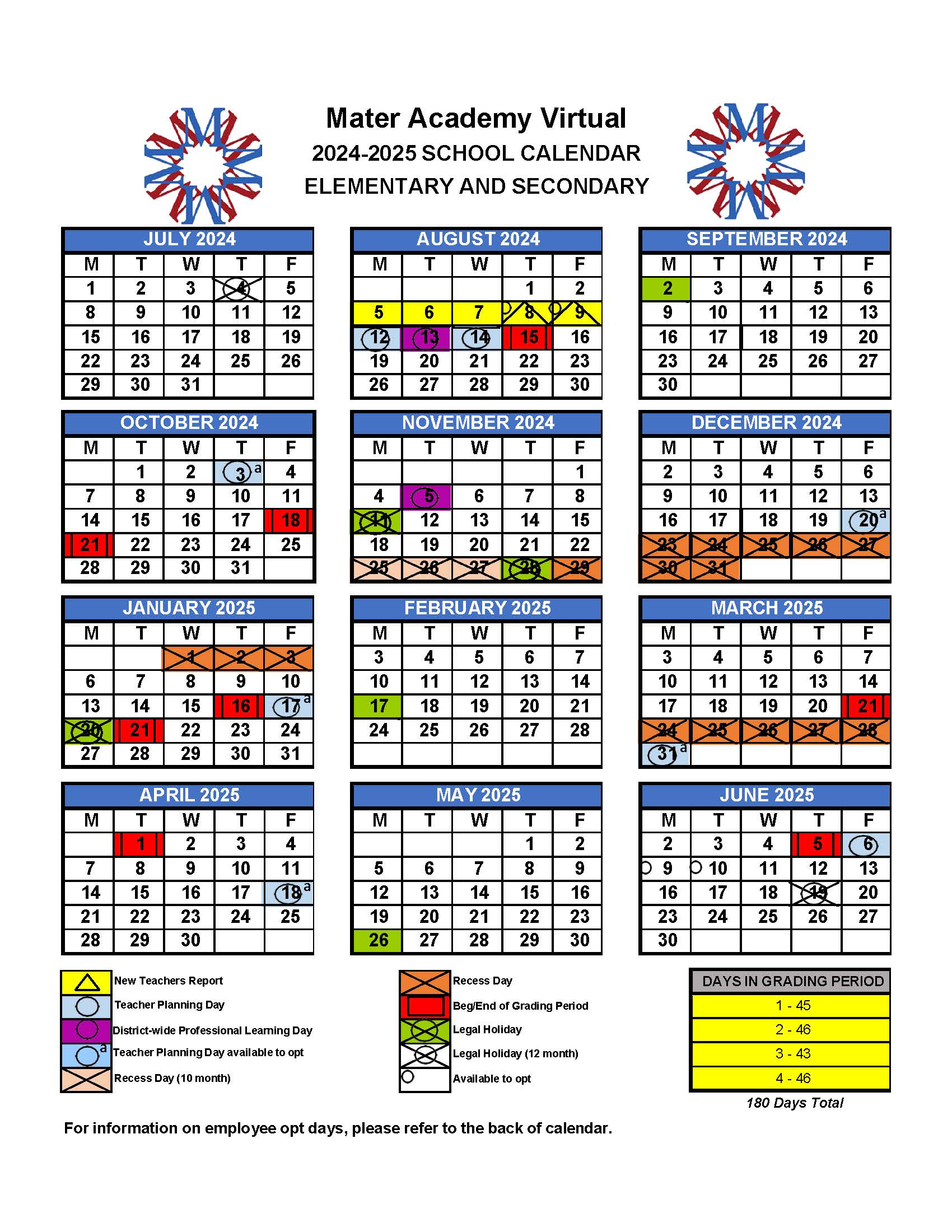 MAV 2024-2025 School Calendar